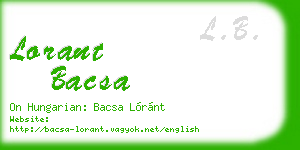 lorant bacsa business card